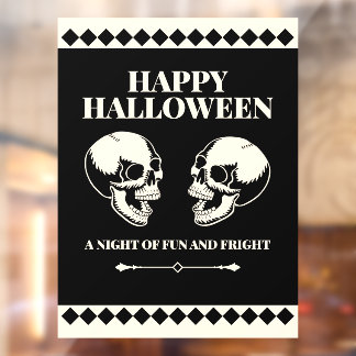 Autocollant Pour Fenêtre Crânes hilares d'Halloween amusement et effroi
