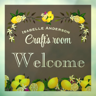 Autocollant Pour Fenêtre Création de citron Gris Ardoise