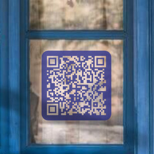Autocollant Pour Fenêtre Créer un code QR scannable   Bleu foncé modifiable