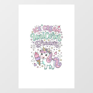 Autocollant Pour Fenêtre Crème Glacée Licorne Rêve de Licorne Produit Paste