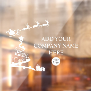 Autocollant Pour Fenêtre Créons la Magie Logo de magasin de Noël