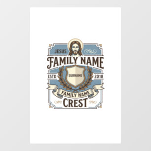 Autocollant Pour Fenêtre Crête de nom de famille Jésus Crête de nom de fami