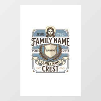Autocollant Pour Fenêtre Crête de nom de famille Jésus Crête de nom de fami