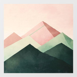 Autocollant Pour Fenêtre Crête Pastel – Paysage de Montagne Géométrique #1