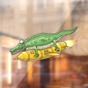 Autocollant Pour Fenêtre Crocodile Fusée