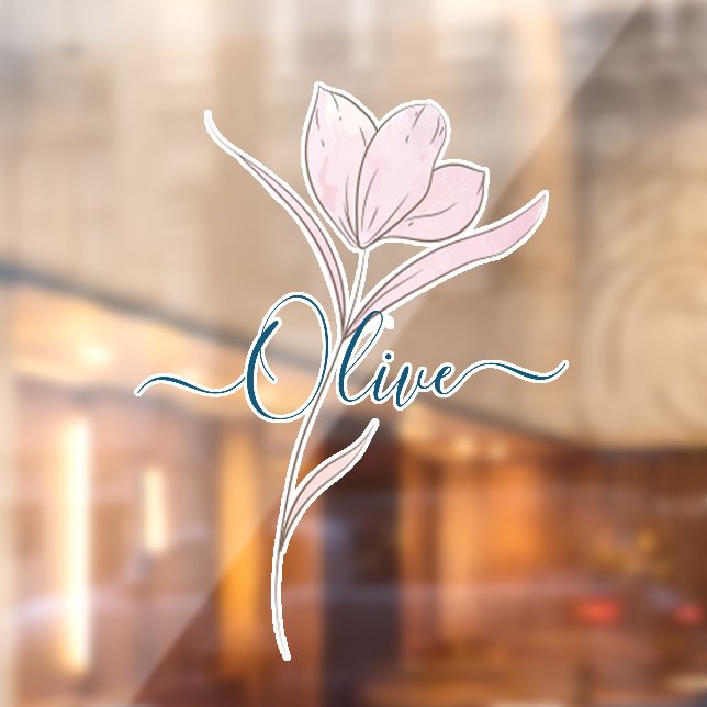 Autocollant Pour Fenêtre Croquis floral aquarelle personnalisée (Feuille 2)