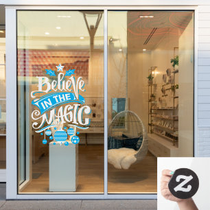 Autocollant Pour Fenêtre Croyez en la magie du bleu de Noël