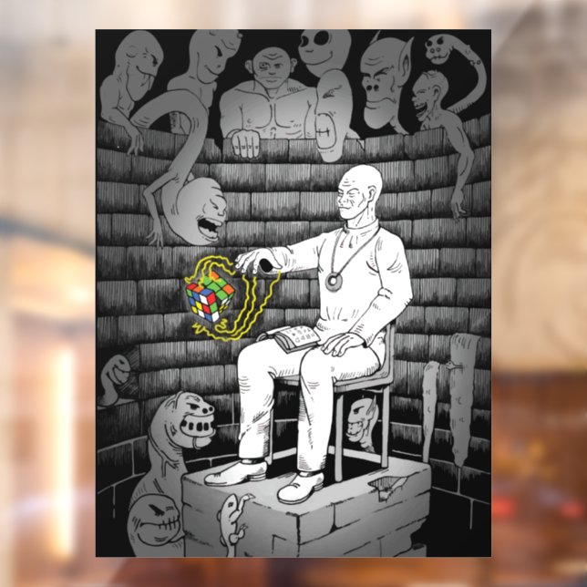 Autocollant Pour Fenêtre Cube magique avec monstres (Feuille 2)