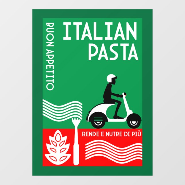 Autocollant Pour Fenêtre Cuisine italienne (Feuille)
