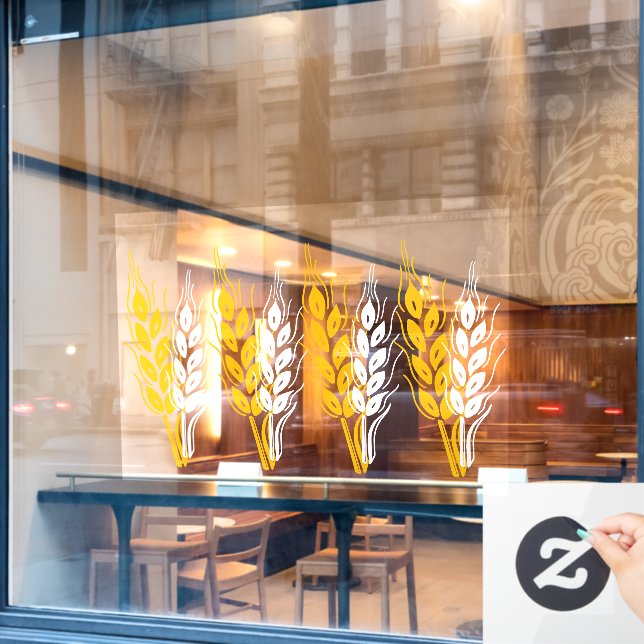 Autocollant Pour Fenêtre Cuisson ou café affaires blé oreilles décoratives (Fenêtre de café)