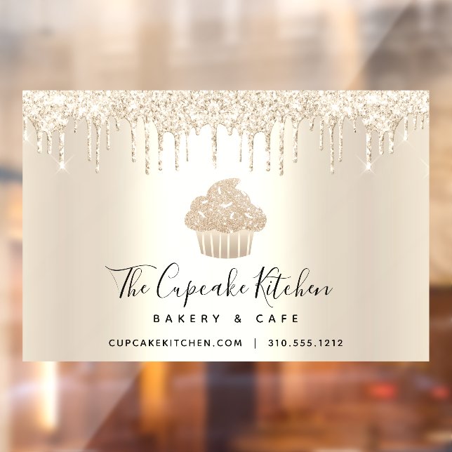 Autocollant Pour Fenêtre Cupcake Boulangerie Pâtisserie Chef Chic Parties s (Feuille 2)