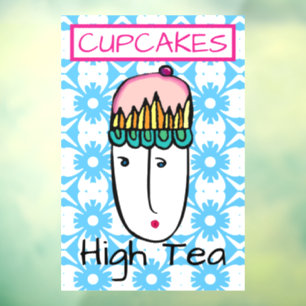 Autocollant Pour Fenêtre Cupcakes High Tea