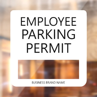 Autocollant Pour Fenêtre Custom Employee Resident Parking Permit Business