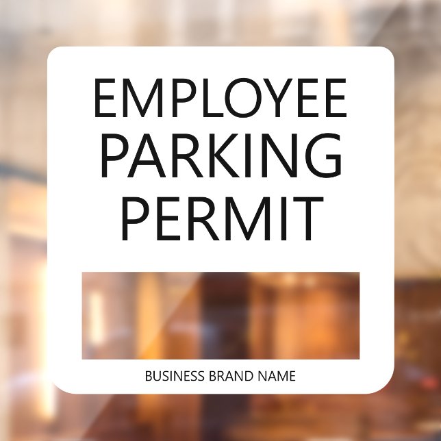 Autocollant Pour Fenêtre Custom Employee Resident Parking Permit Business (Feuille 2)