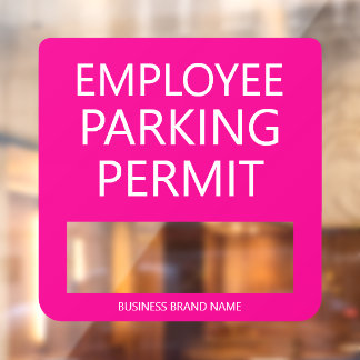 Autocollant Pour Fenêtre Custom Employee Resident Parking Permit Business