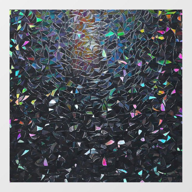 Autocollant Pour Fenêtre Custom Iridescent Abstract Stained Glass Pattern (Feuille)