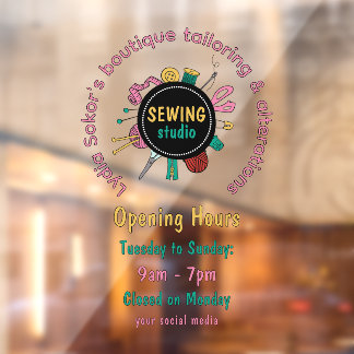 Autocollant Pour Fenêtre Custom Seamstress Tools QR Code Window Cling