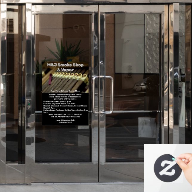 Autocollant Pour Fenêtre Customiser La Publicité D'Une Boutique De Fumée Po (Porte de bureau)