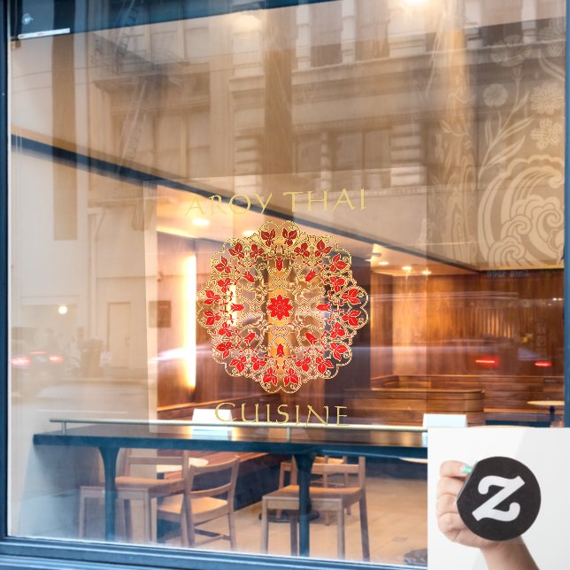 Autocollant Pour Fenêtre Customiser Thai Restaurant Front Publicité Windo (Fenêtre de café)