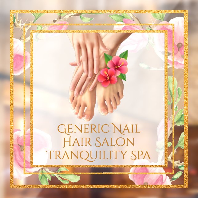 Autocollant Pour Fenêtre Customize Generic Nail Hair Salon Tranquility Spa  (Feuille 2)
