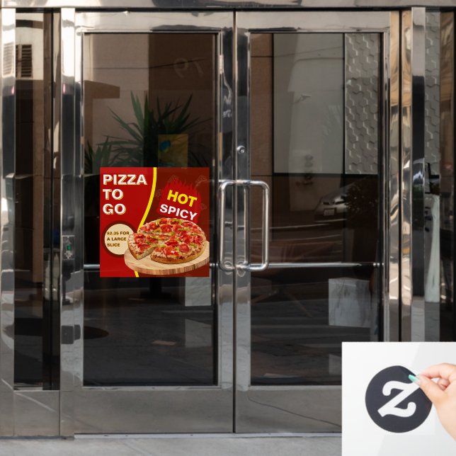 Autocollant Pour Fenêtre Customize Pizza By The Slice To Go  (Porte de bureau)