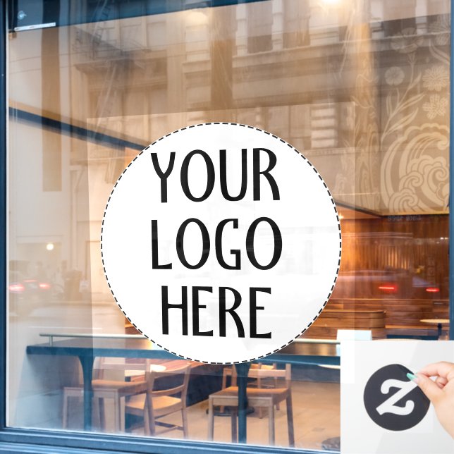 Autocollant Pour Fenêtre Customize Your Black White company logo (Fenêtre de café)