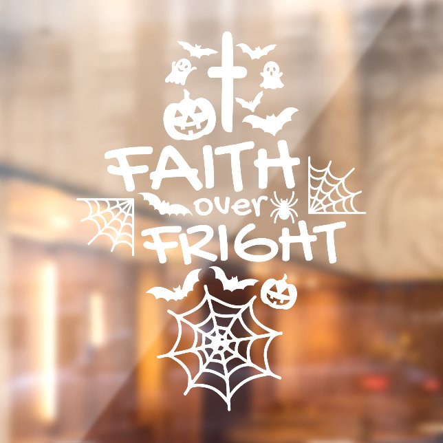 Autocollant Pour Fenêtre Cute Christian Halloween Foi sur Fright Cling (Feuille 2)