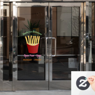 Autocollant Pour Fenêtre Cute kawaii frites fast food dessin animé