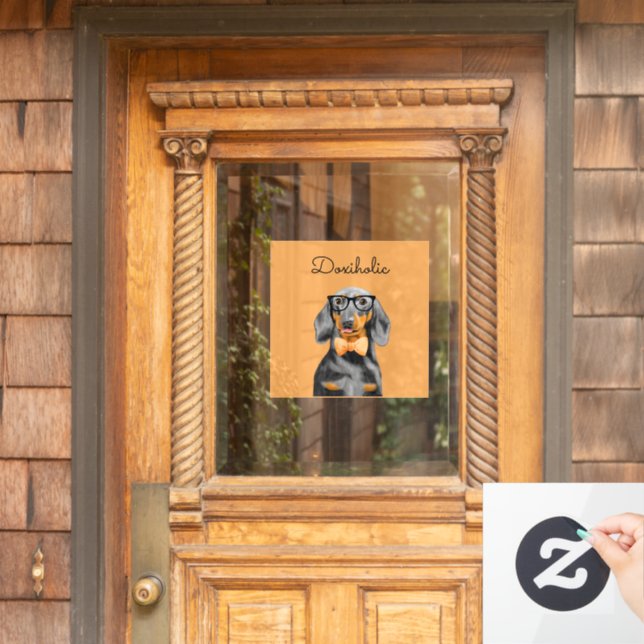 Autocollant Pour Fenêtre Dachshund Business Man Window Decal (Porte d'accueil)