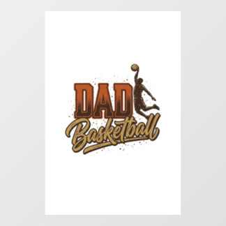 Autocollant Pour Fenêtre Dad Basketball Vintage Engraving Shirt Design_1