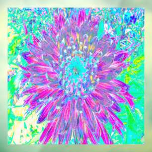 Autocollant Pour Fenêtre Dahlia décorative violette et bleu oeuf de Robin