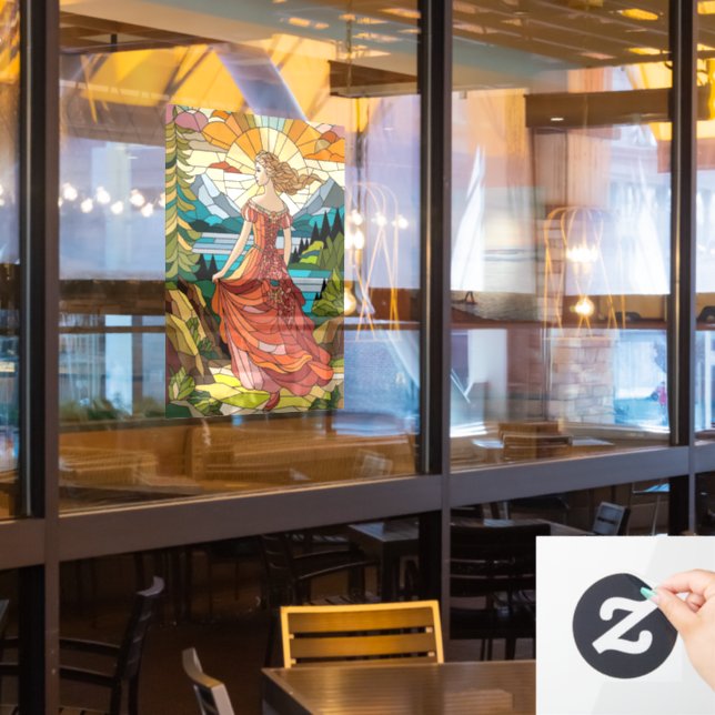 Autocollant Pour Fenêtre Dame de la Vista Pittoresque : Élégance en verre t (Fenêtre du restaurant)