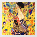 Autocollant Pour Fenêtre Dame Gustav Klimt avec ventilateur<br><div class="desc">Cling de fenêtre avec peinture à l’huile de Gustav Klimt Lady with Fan (1918). Une femme portant un kimono bleu tient un ventilateur rouge contre un arrière - plan jaune coloré de fleurs et de paons. Un grand cadeau pour les amateurs de Japonisme et d'art européen.</div>