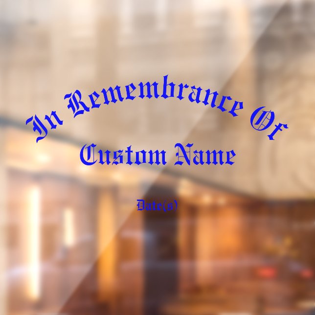 Autocollant Pour Fenêtre Dans le souvenir Giant Tribute fenêtre Classer (Feuille 2)