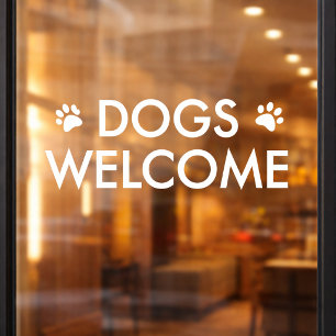 Autocollant pour fenêtre de bienvenue aux chiens