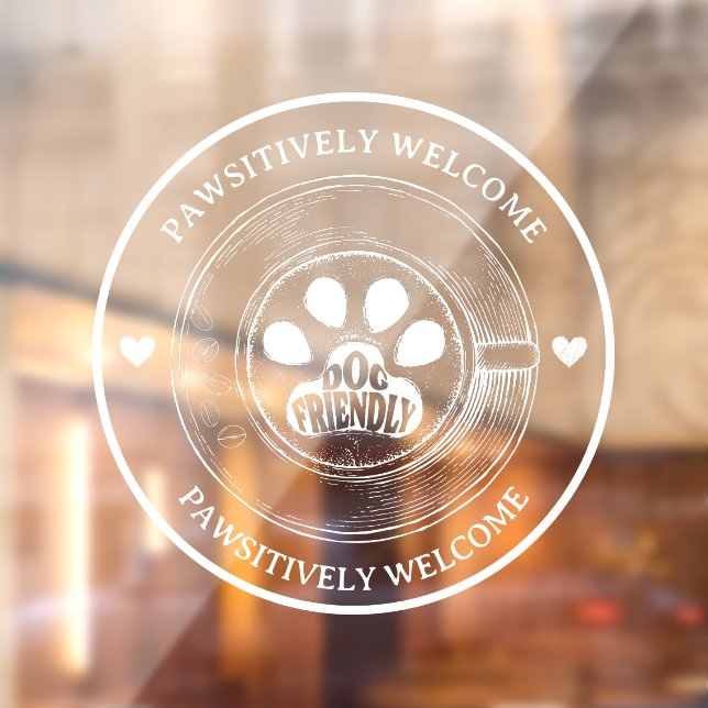 Autocollant pour fenêtre de café sympathique avec  (Feuille 2)