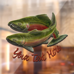 Autocollant Pour Fenêtre Décal de pêche Saumon personnalisé Clou de fenêtre