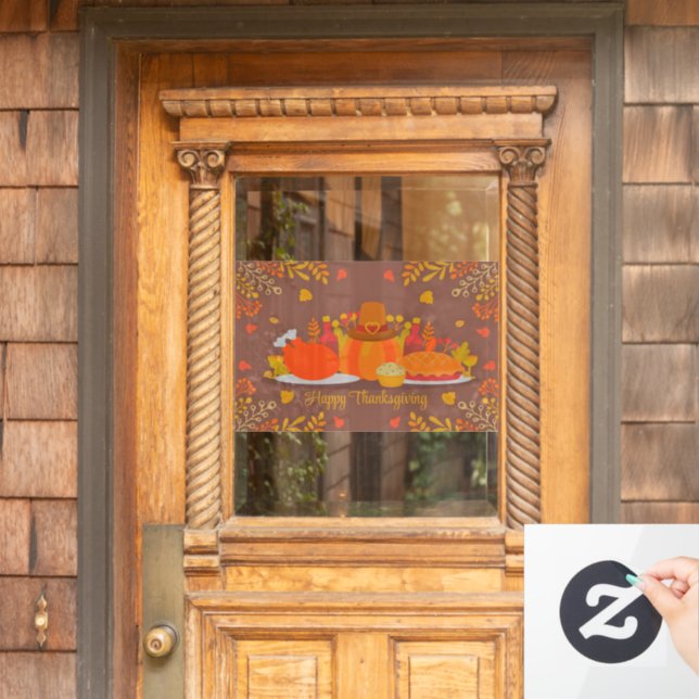 Autocollant Pour Fenêtre Décor de bon thanksgiving Clou de fenêtre (Porte d'accueil)