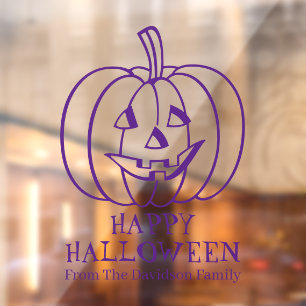 Autocollant Pour Fenêtre Décor personnalisé violet Halloween Jack-o'-lant