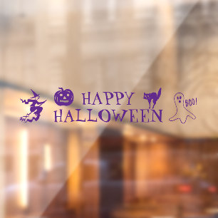 Autocollant Pour Fenêtre Décoration violette effrayante pour un Halloween h