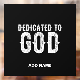AUTOCOLLANT POUR FENÊTRE DÉDIÉ À DIEU BLANC PERSONNALISABLE COOL TEXTE