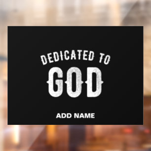 AUTOCOLLANT POUR FENÊTRE DÉDIÉ À DIEU PERSONNALISABLE COOL TEXTE BLANC