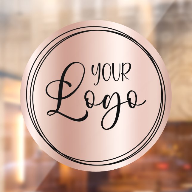Autocollant Pour Fenêtre Dégradé de rose gold Logo d'entreprise en cercle (Feuille 2)