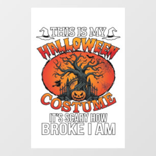 Autocollant Pour Fenêtre Déguisement Halloween Citrouille Cassée Épouvantab