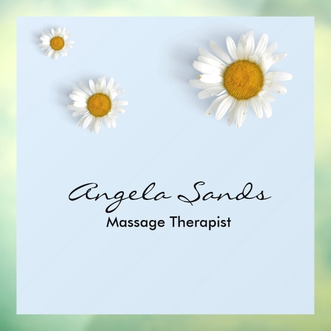 Autocollant Pour Fenêtre Délégants marguerites blancs bleus (Feuille 3)