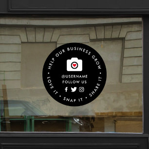 Autocollant pour fenêtre des médias sociaux   Aime