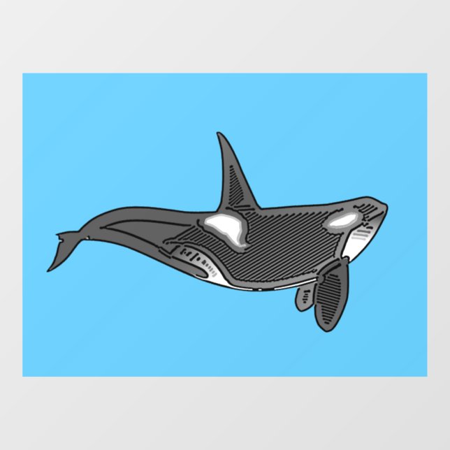 Autocollant Pour Fenêtre Design Art Orca (Feuille)