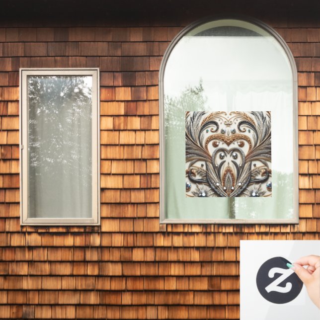 Autocollant Pour Fenêtre Design baroque glamour avec Parties scintillant et (Fenêtre d'accueil)