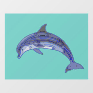 Autocollant Pour Fenêtre Design d'art de la ligne Dolphin