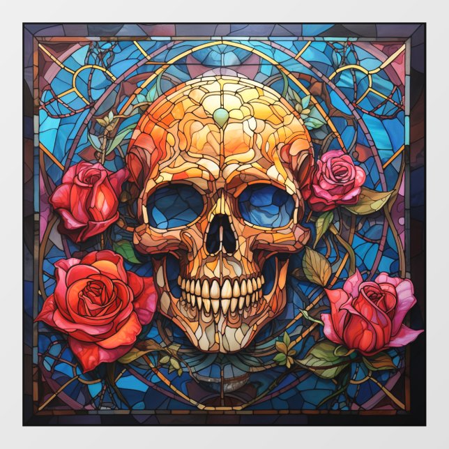 Autocollant Pour Fenêtre Design de squelette en verre (Feuille)